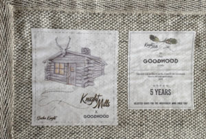 Each of the cotton rugs came with a Cabin label. This picture shows one of the collaboration rugs, which is backed in a herringbone canvas.