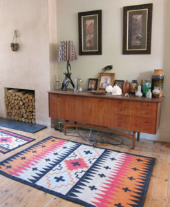 Hand woven Peaks' rug and runner