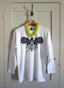 Elemental Crow' tee long sleeved in white.