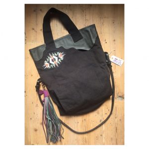 Denim two way bags' either Black or Pumpkin and grey'