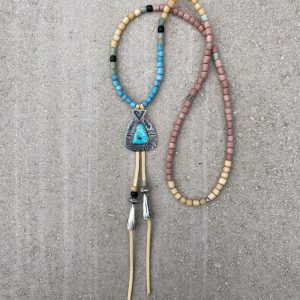 Sterling  Silver + Morenci Turquoise Wedge Necklace