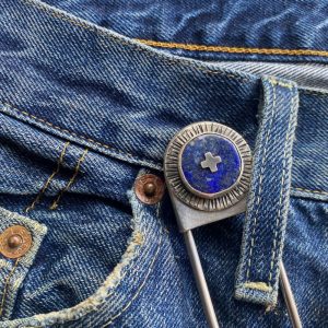 5” Sterling Silver + Lapis Lazuli Blanket Pin