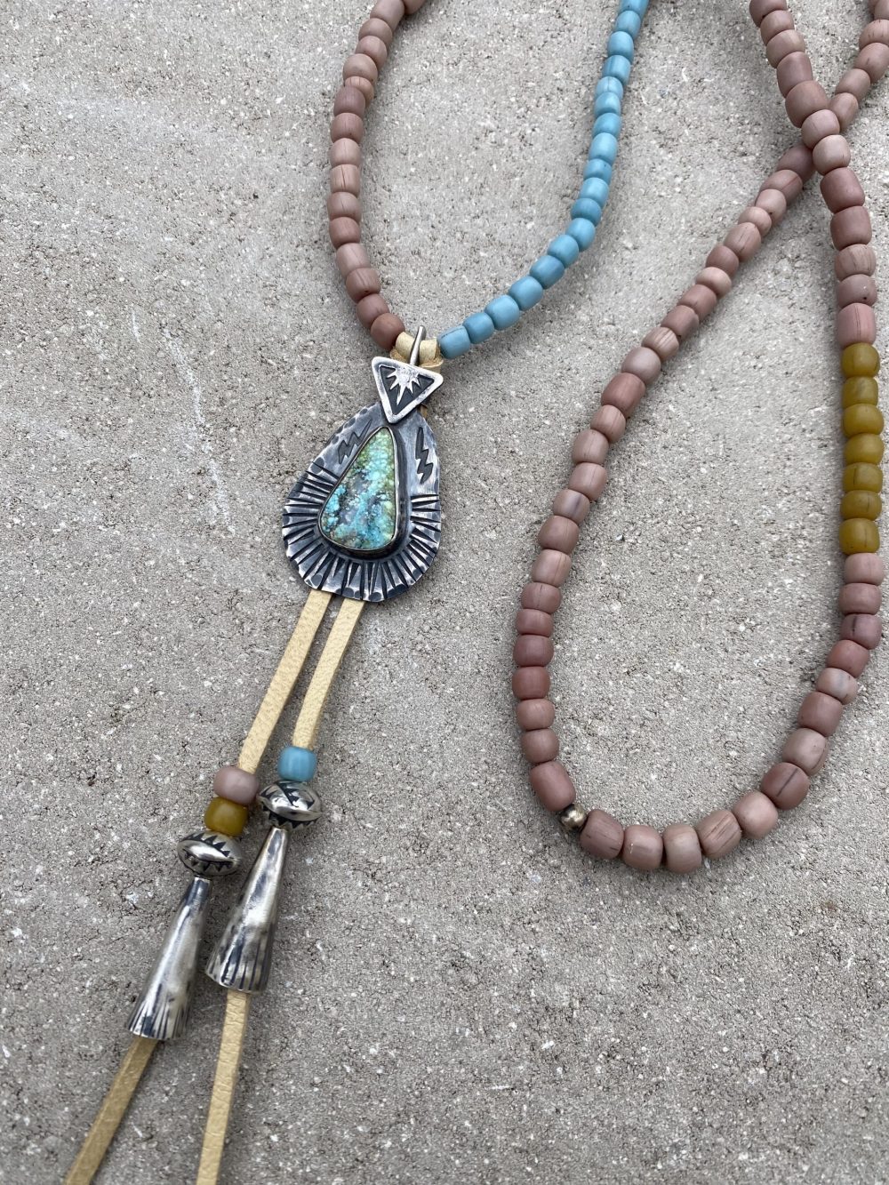 Sterling Silver + Sonoran Gold Turquoise Necklace – Knight Mills