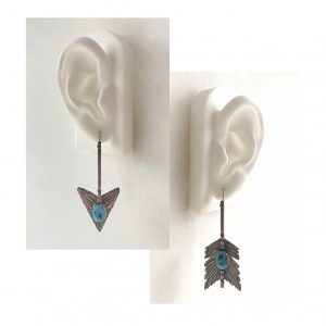 Silver + Sleeping Beauty Turquoise Arrow Earrings