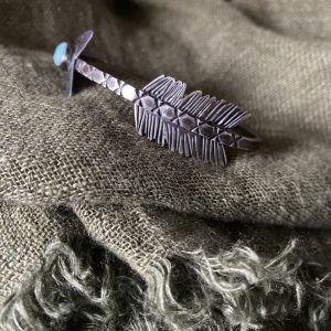 Sterling Silver Infinity Arrow Bangle- Royston Turquoise. 