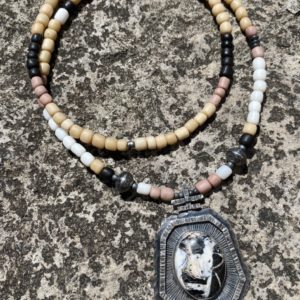 White Buffalo + Sterling Silver Beaded Necklace