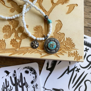 Sterling Silver Sun Wheel Necklace- Kingman and Sleeping Beauty Turquoise