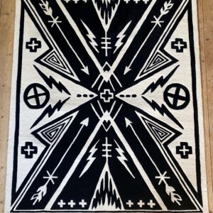 PTN~ Hand Tufted Fine New Zealand Wool Rug~ Bone white frame. *SMALL ANOMALY*