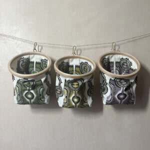 MCM Abstract Primitive Luxury Linen + Cotton Mix Peg Bag with Hand Made Brass Hook