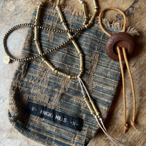 Hand~Cast Raw Brass Tube Necklace